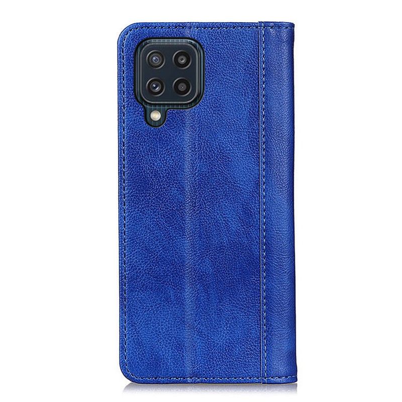 Flip Cover Samsung Galaxy M32 Cuir Litchi Fendu Élégance