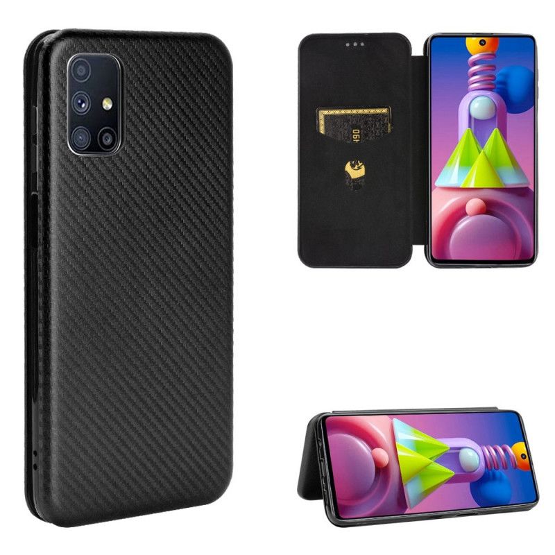 Flip Cover Samsung Galaxy M51 Fibre Carbone