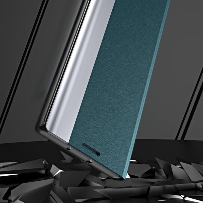 Flip Cover Samsung Galaxy M52 5G Simili Cuir Litchi Fermoir Magnétique
