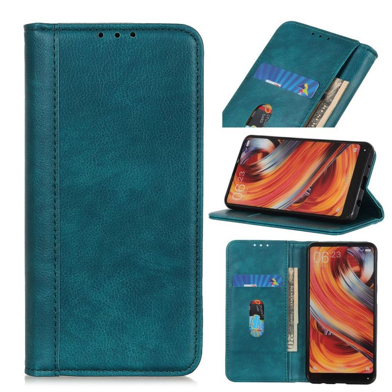 Flip Cover Samsung Galaxy Note 10 Plus Cuir Litchi Fendu Élégance