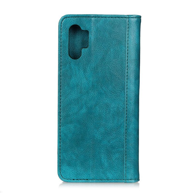 Flip Cover Samsung Galaxy Note 10 Plus Cuir Litchi Fendu Élégance