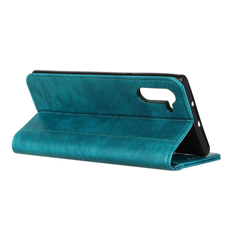 Flip Cover Samsung Galaxy Note 10 Version Cuir Fendu