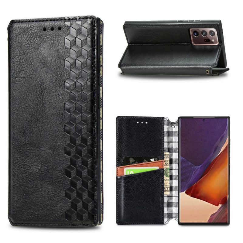 Flip Cover Samsung Galaxy Note 20 Ultra Bande Cuir Effet Diamant