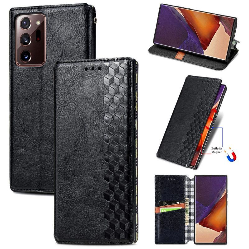 Flip Cover Samsung Galaxy Note 20 Ultra Bande Cuir Effet Diamant