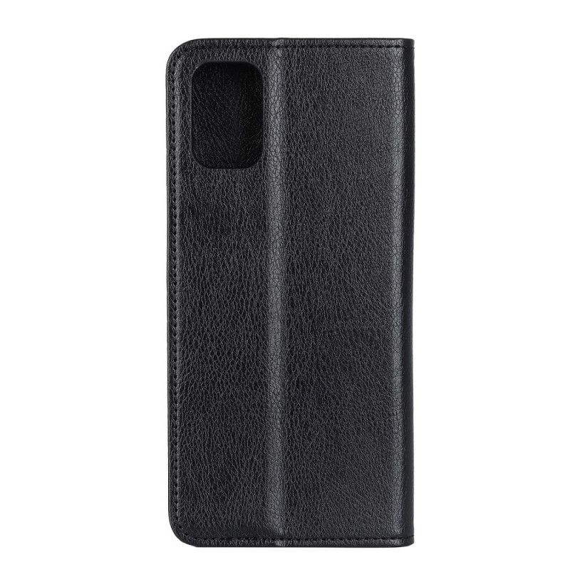 Flip Cover Samsung Galaxy Note A02s Cuir Litchi Fendu Élégance