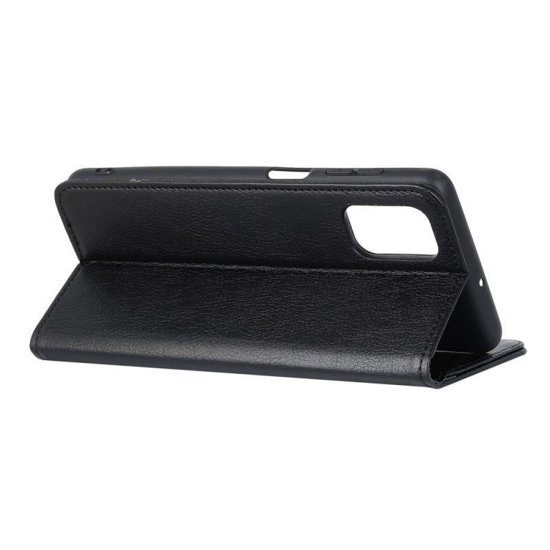 Flip Cover Samsung Galaxy Note A02s Cuir Litchi Fendu Élégance