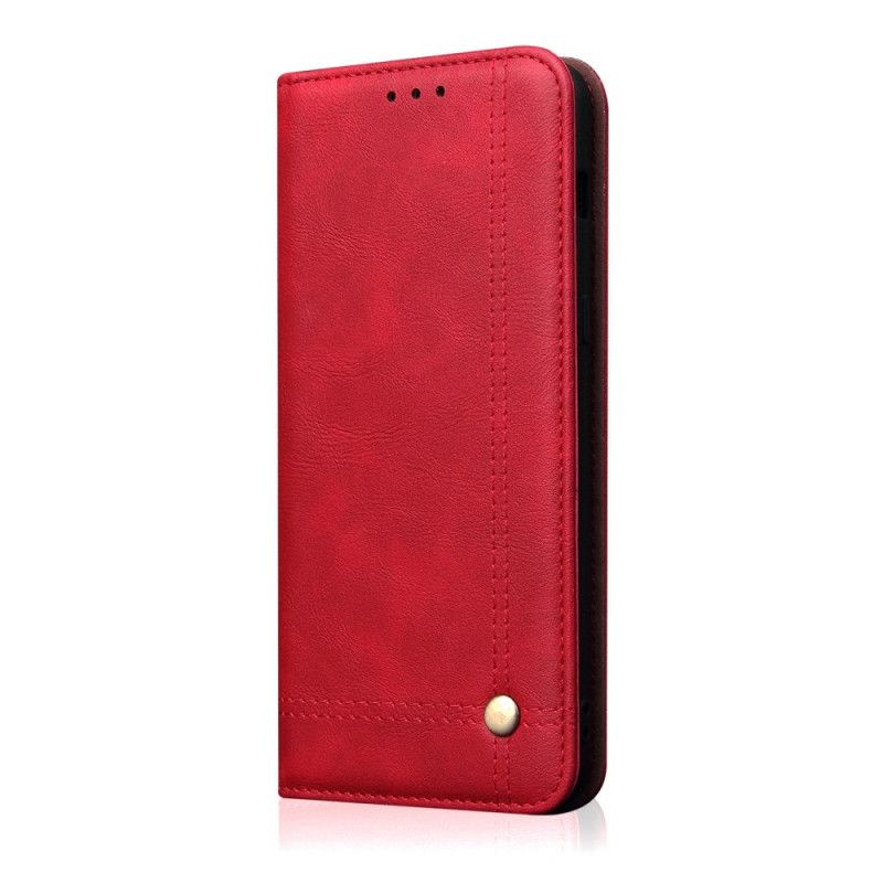 Flip Cover Samsung Galaxy S10 5g Effet Cuir Coutures