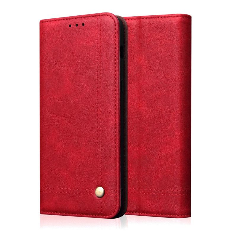 Flip Cover Samsung Galaxy S10 5g Effet Cuir Coutures