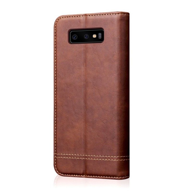 Flip Cover Samsung Galaxy S10 Effet Cuir Coutures