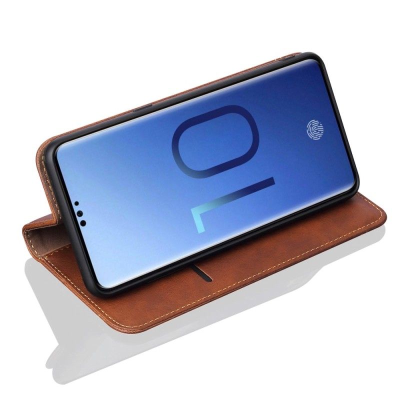 Flip Cover Samsung Galaxy S10 Effet Cuir Coutures