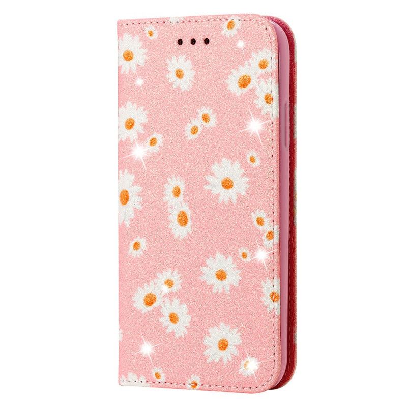 Flip Cover Samsung Galaxy S10 Lite Simili Cuir Marguerites