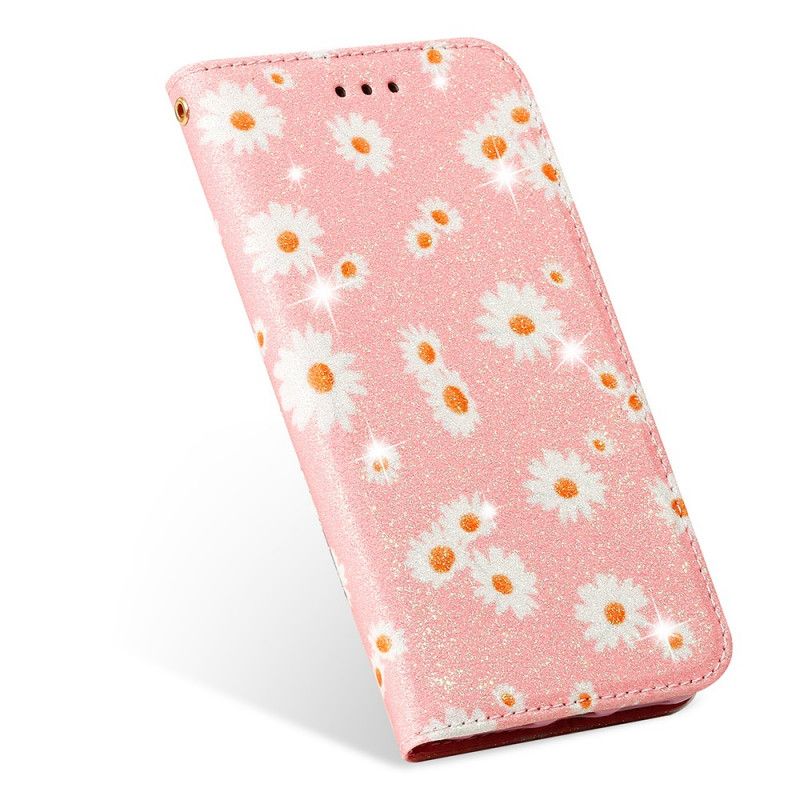 Flip Cover Samsung Galaxy S10 Lite Simili Cuir Marguerites