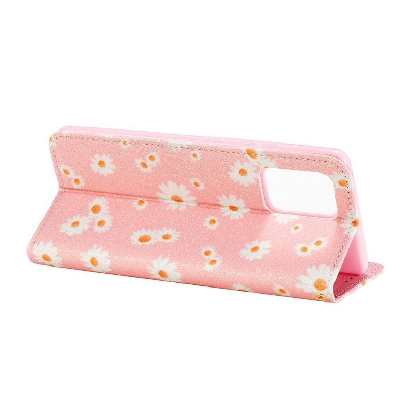 Flip Cover Samsung Galaxy S10 Lite Simili Cuir Marguerites