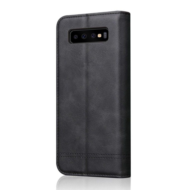 Flip Cover Samsung Galaxy S10 Plus Effet Cuir Coutures
