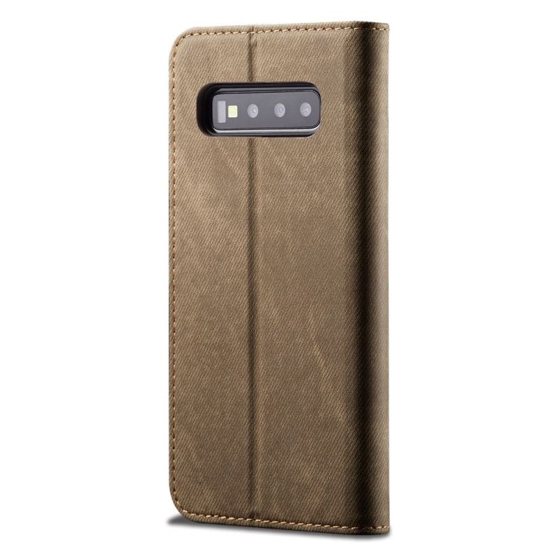 Flip Cover Samsung Galaxy S10 Tissu Jeans