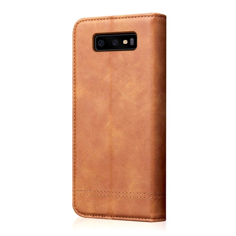 Flip Cover Samsung Galaxy S10e Effet Cuir Coutures