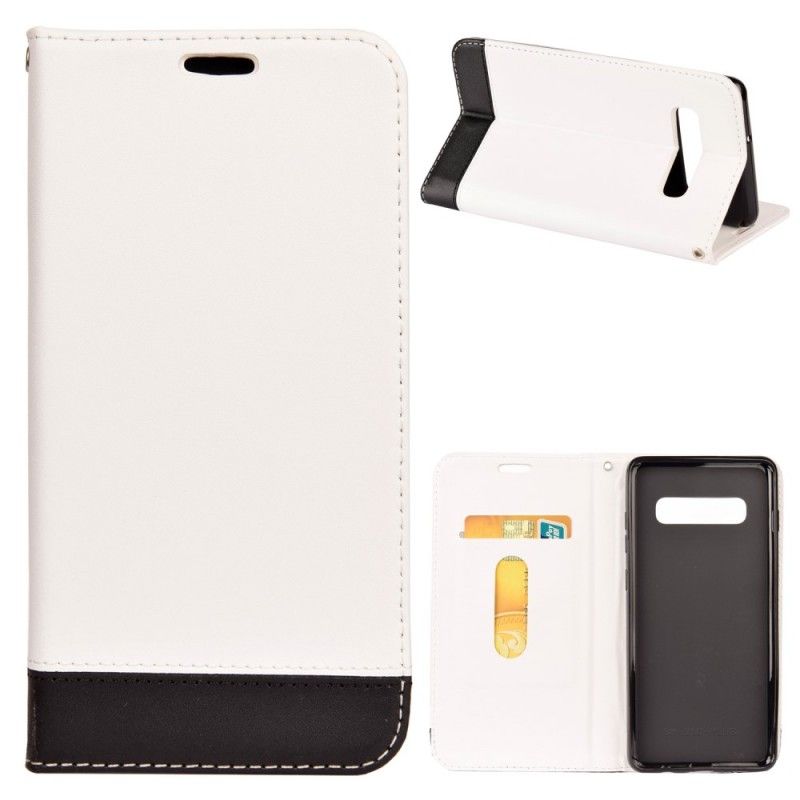 Flip Cover Samsung Galaxy S10e Simili Cuir Bicolore Line