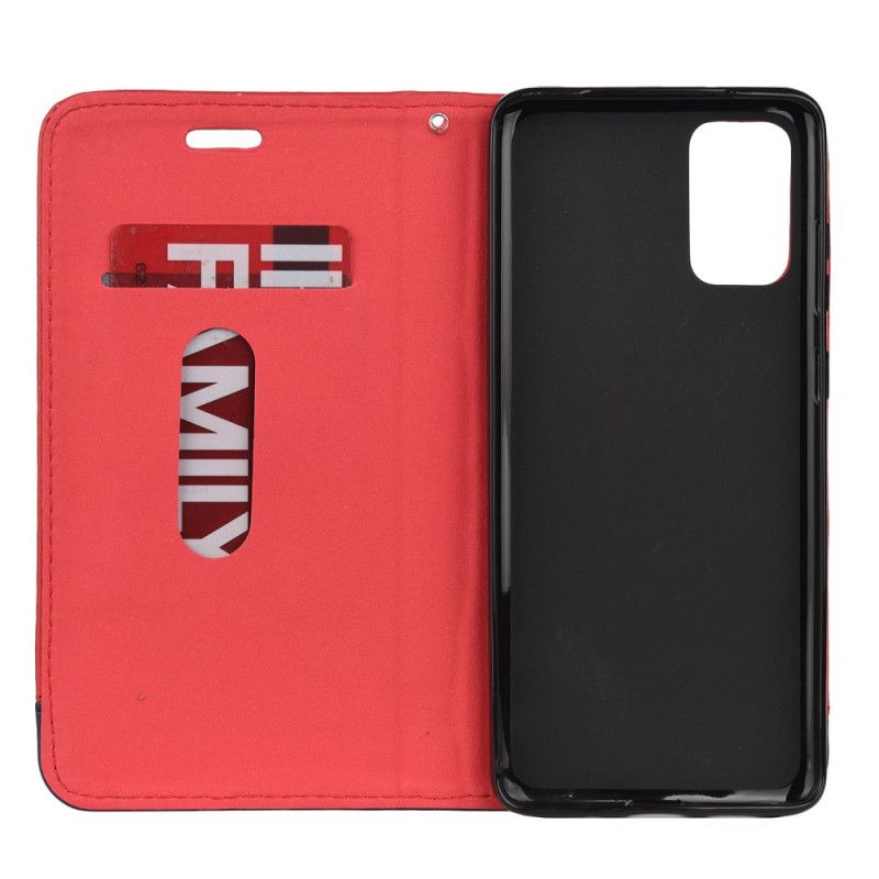 Flip Cover Samsung Galaxy S20 Cuir Fendu Bicolore Line