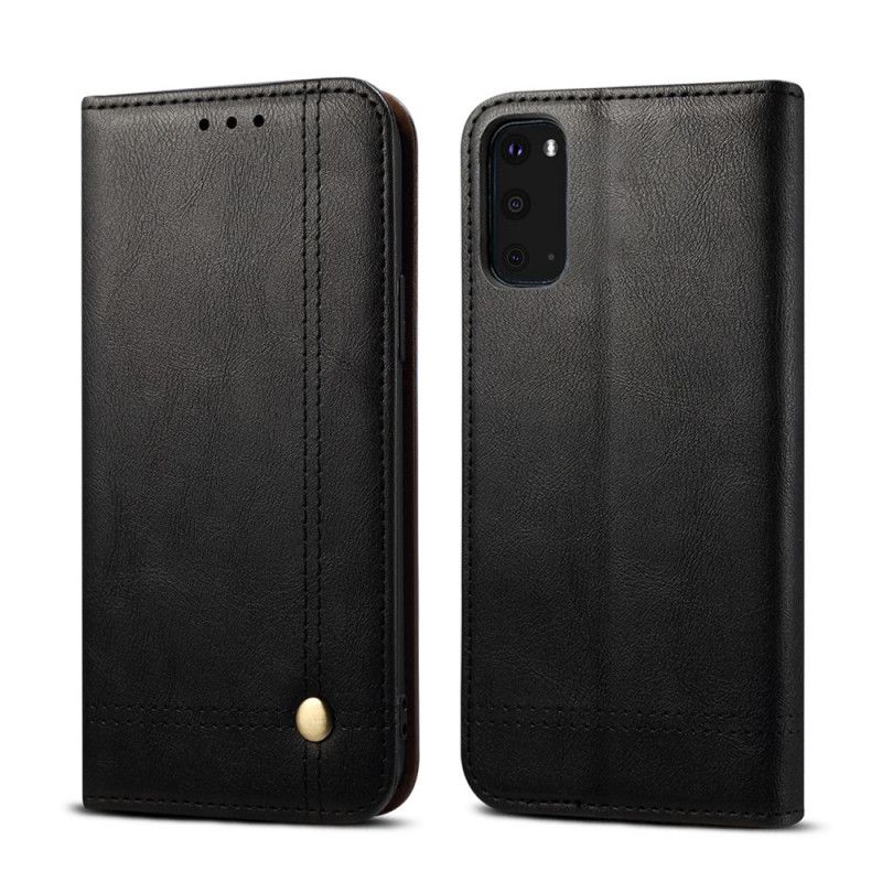 Flip Cover Samsung Galaxy S20 Fe Effet Cuir Coutures