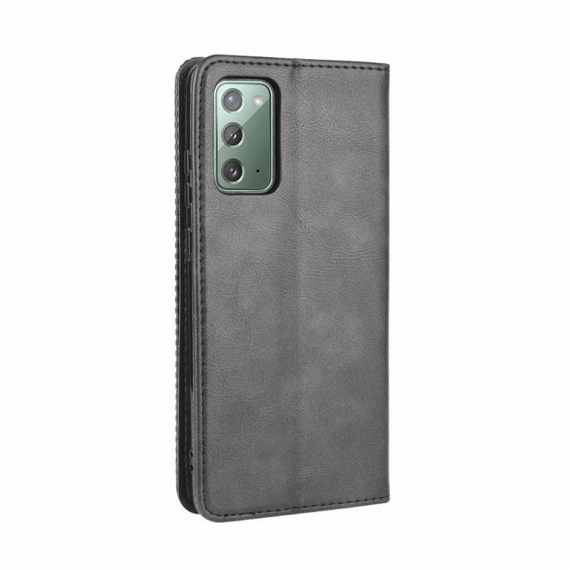 Flip Cover Samsung Galaxy S20 Fe Effet Cuir Vintage Stylisé