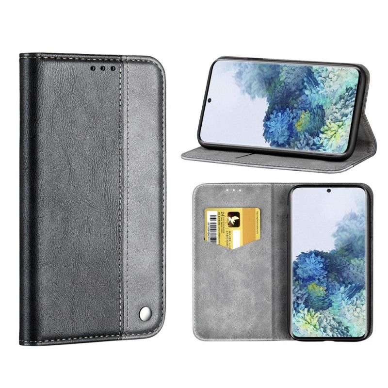 Flip Cover Samsung Galaxy S20 Plus / S20 Plus 5g Bicolore Effet Cuir