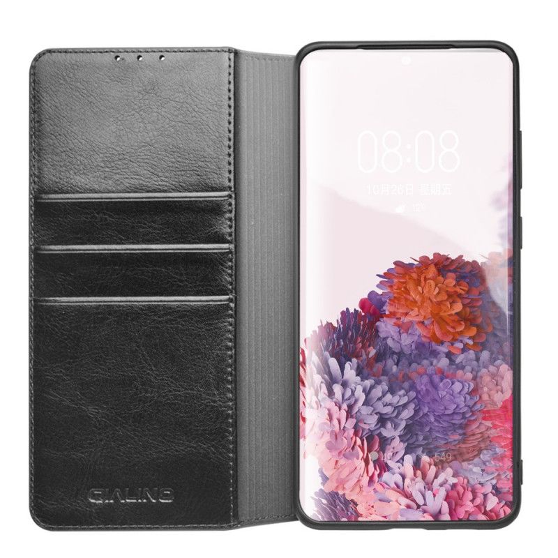 Flip Cover Samsung Galaxy S20 Plus / S20 Plus 5g Qialino Cuir Véritable