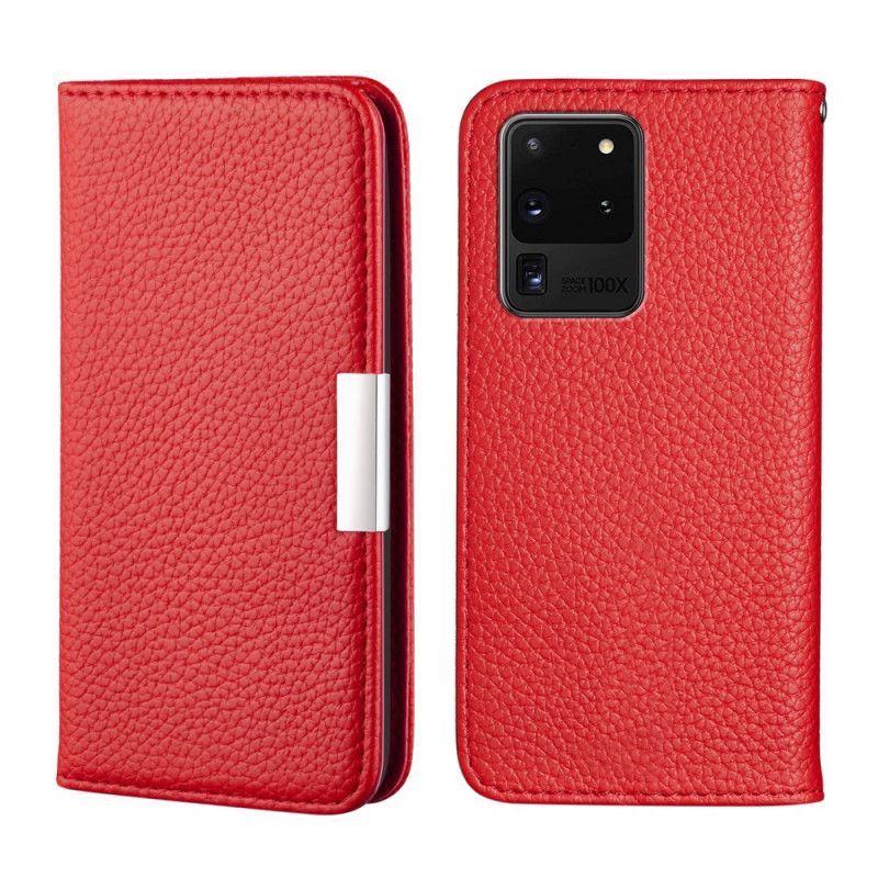 Flip Cover Samsung Galaxy S20 Ultra Simili Cuir Litchi Ultra Chic