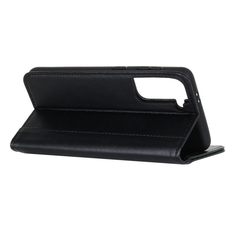 Flip Cover Samsung Galaxy S21 5g Cuir Litchi Fendu Élégance