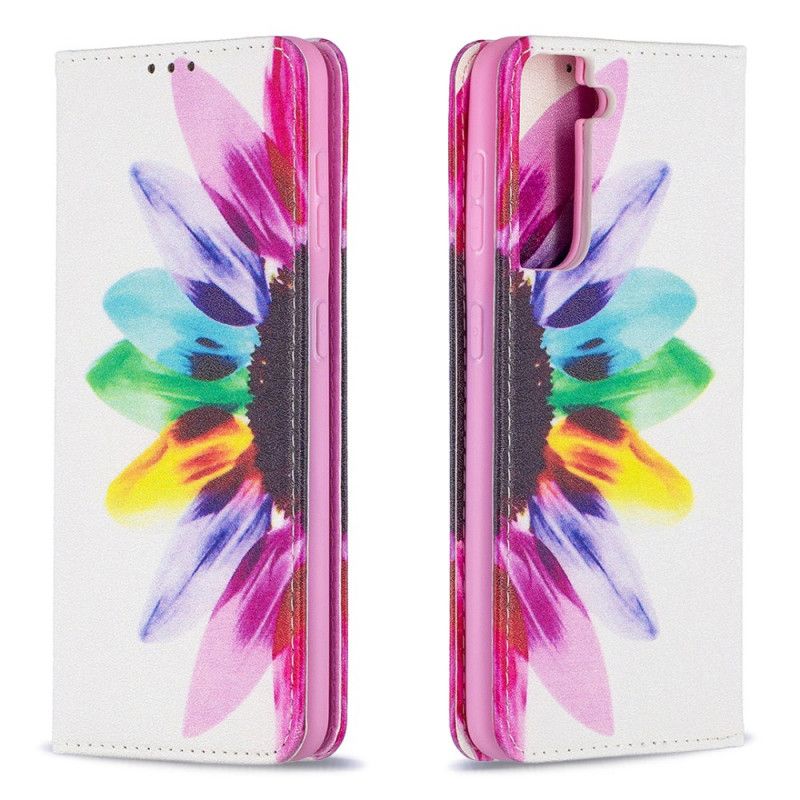 Flip Cover Samsung Galaxy S21 5g Fleur Aquarelle