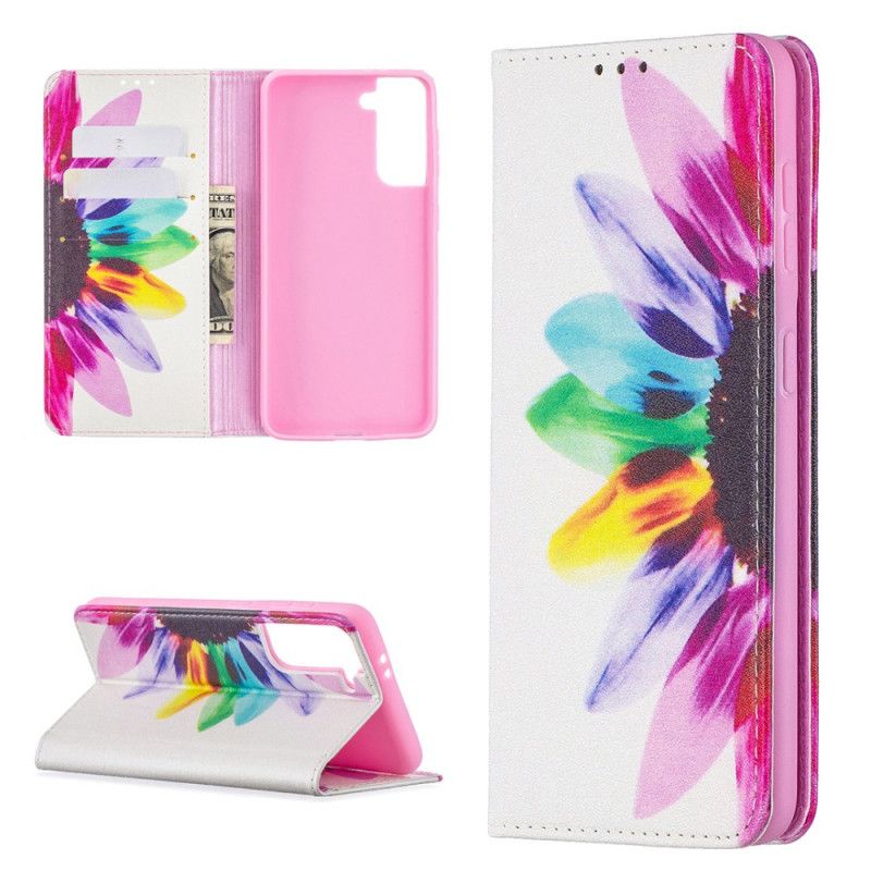 Flip Cover Samsung Galaxy S21 5g Fleur Aquarelle