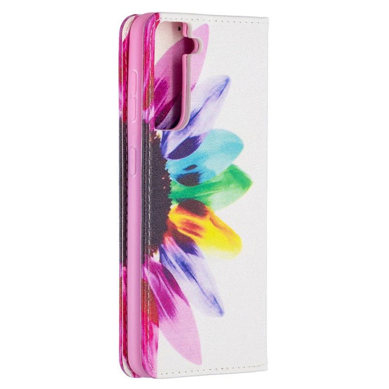 Flip Cover Samsung Galaxy S21 5g Fleur Aquarelle