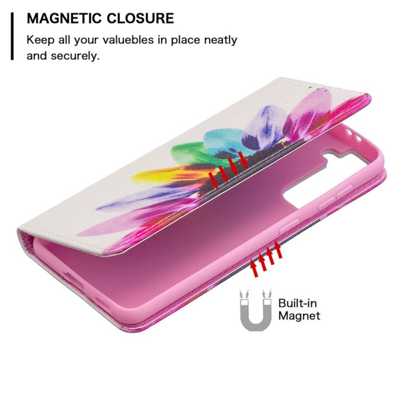 Flip Cover Samsung Galaxy S21 5g Fleur Aquarelle