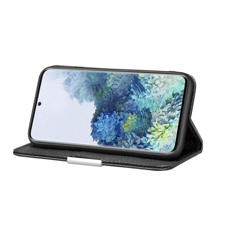 Flip Cover Samsung Galaxy S21 5g Simili Cuir Litchi Ultra Chic