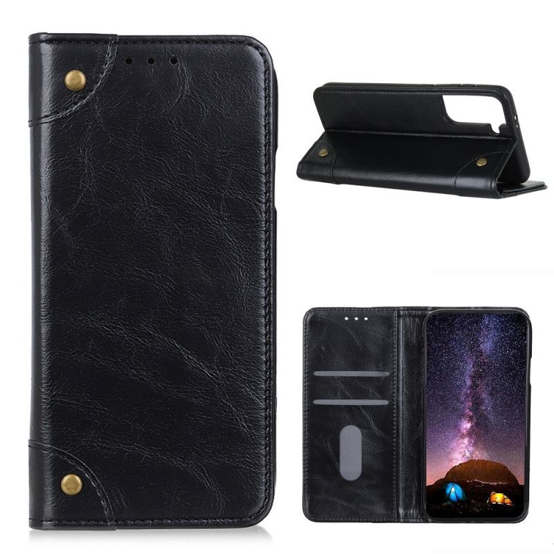 Flip Cover Samsung Galaxy S21 5g Style Cuir Nappa