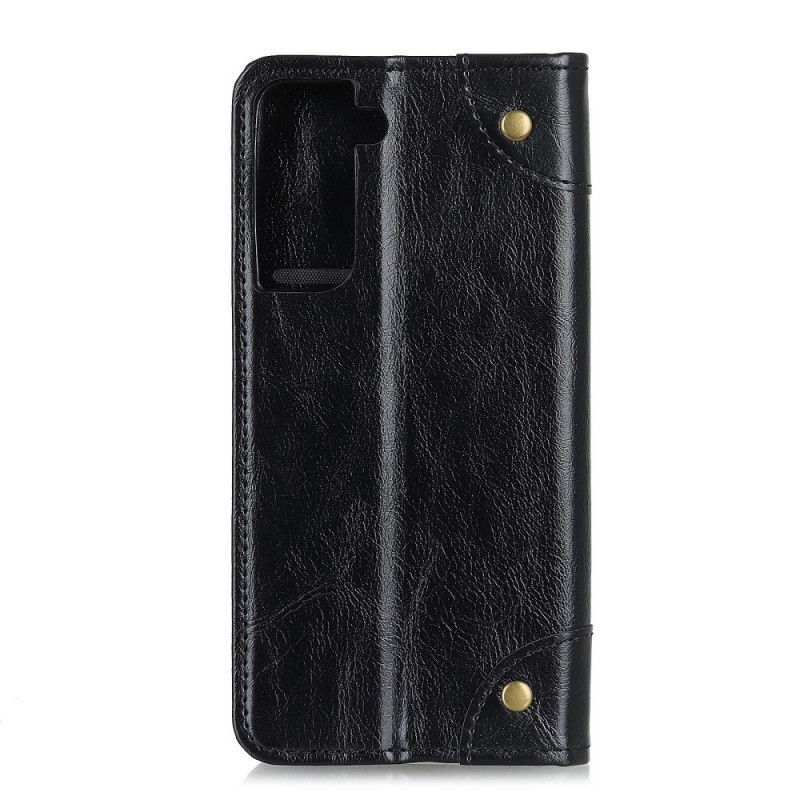 Flip Cover Samsung Galaxy S21 5g Style Cuir Nappa