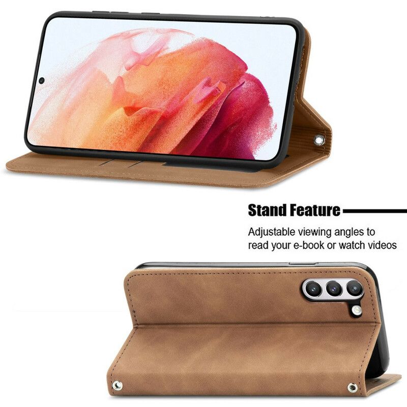 Flip Cover Samsung Galaxy S21 FE Simili Cuir Vintage