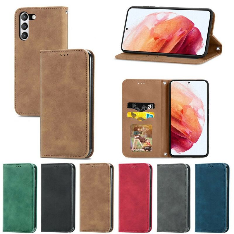 Flip Cover Samsung Galaxy S21 FE Simili Cuir Vintage