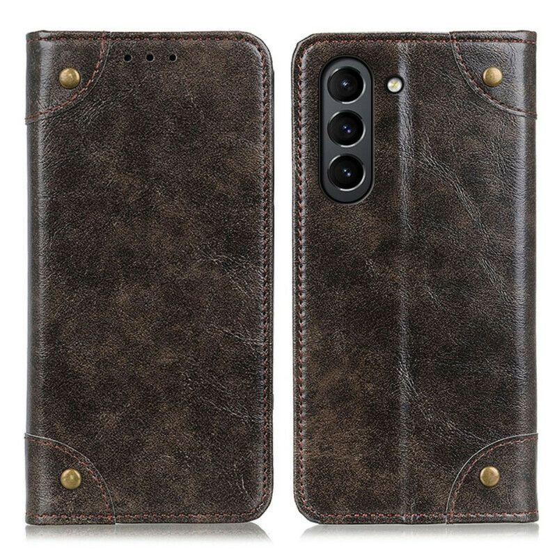 Flip Cover Samsung Galaxy S21 FE Version Rivets Vintage