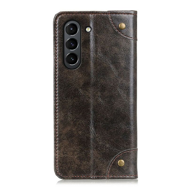 Flip Cover Samsung Galaxy S21 FE Version Rivets Vintage