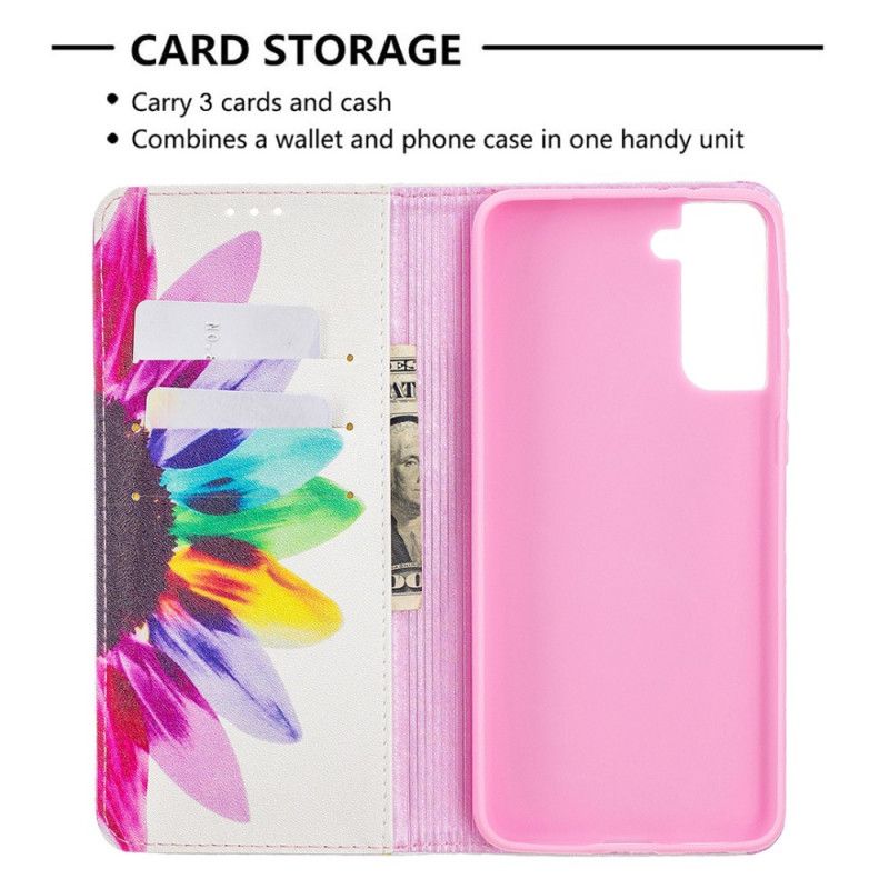 Flip Cover Samsung Galaxy S21 Plus 5g Fleur Aquarelle