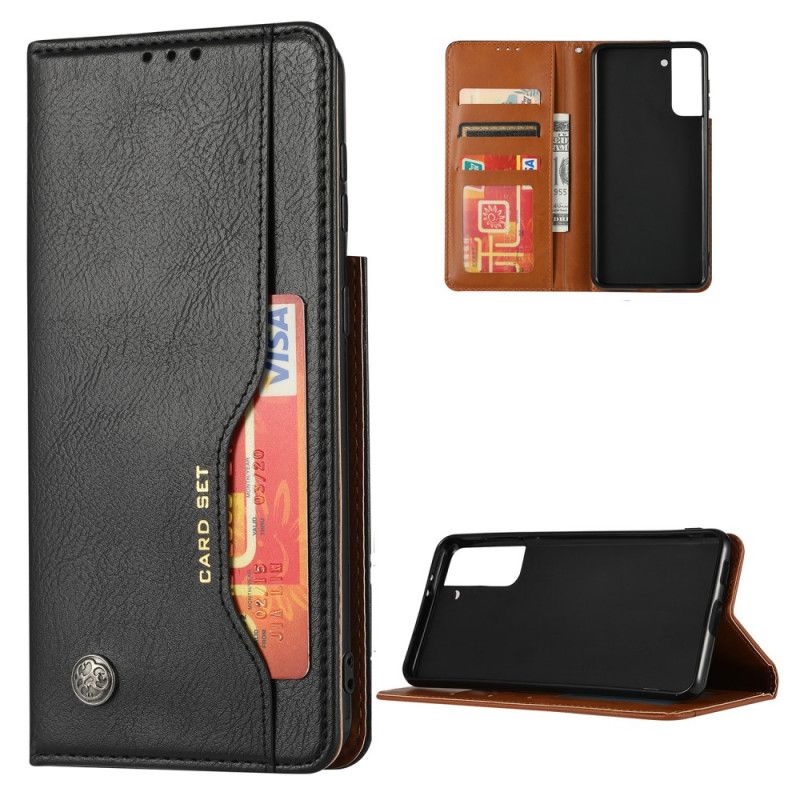 Flip Cover Samsung Galaxy S21 Plus 5g Simili Cuir Porte-cartes