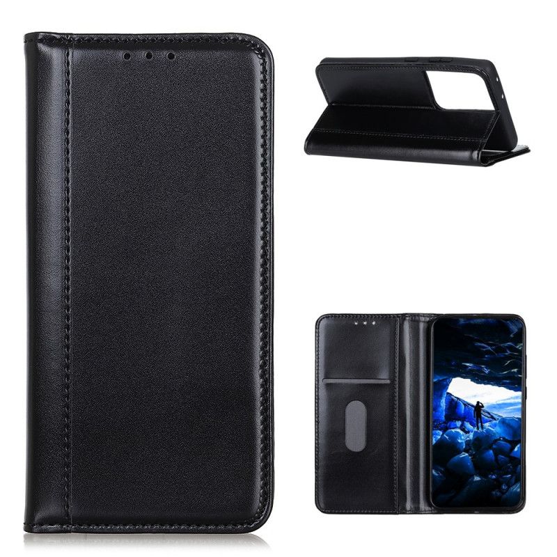 Flip Cover Samsung Galaxy S21 Ultra 5g Cuir Fendu Brillant