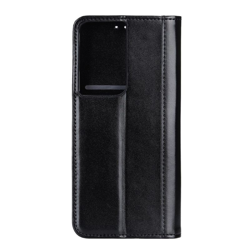 Flip Cover Samsung Galaxy S21 Ultra 5g Cuir Fendu Brillant