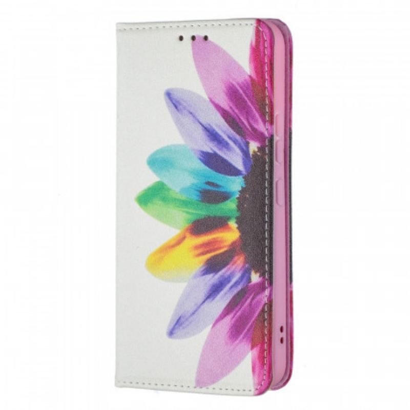 Flip Cover Samsung Galaxy S22 5G Fleur Aquarelle