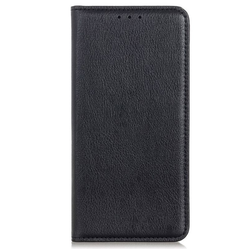 Flip Cover Samsung Galaxy S22 Ultra 5G Cuir Litchi Fendu Élégance