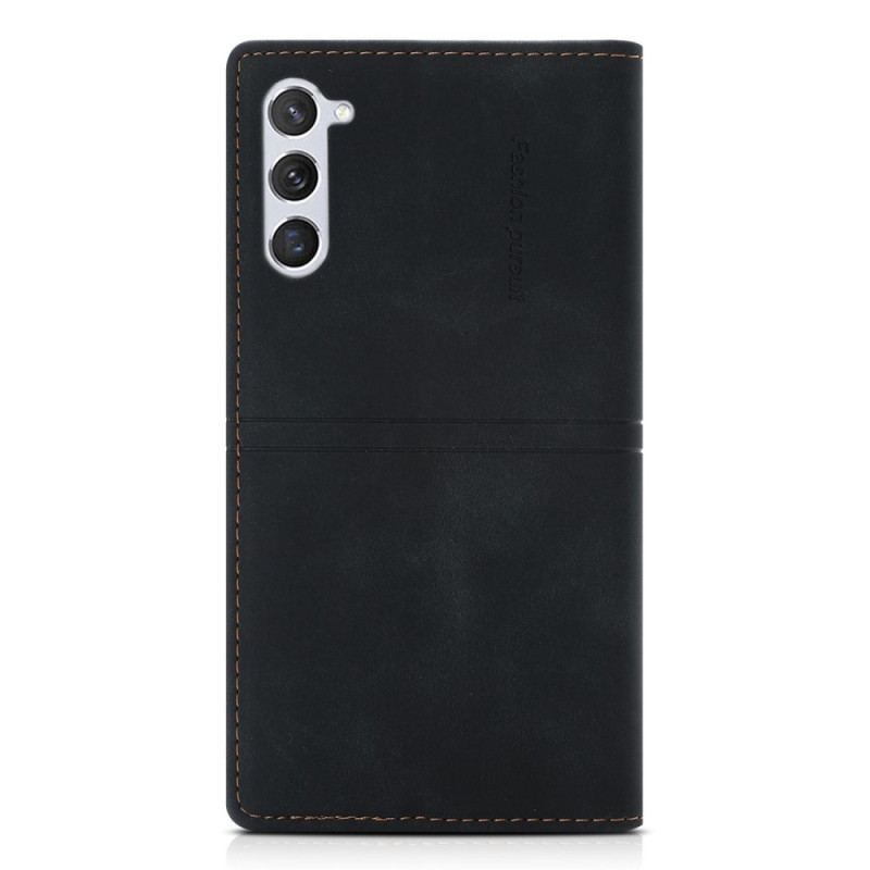 Flip Cover Samsung Galaxy S23 5G Style Cuir Couture Fermoir Magnétique