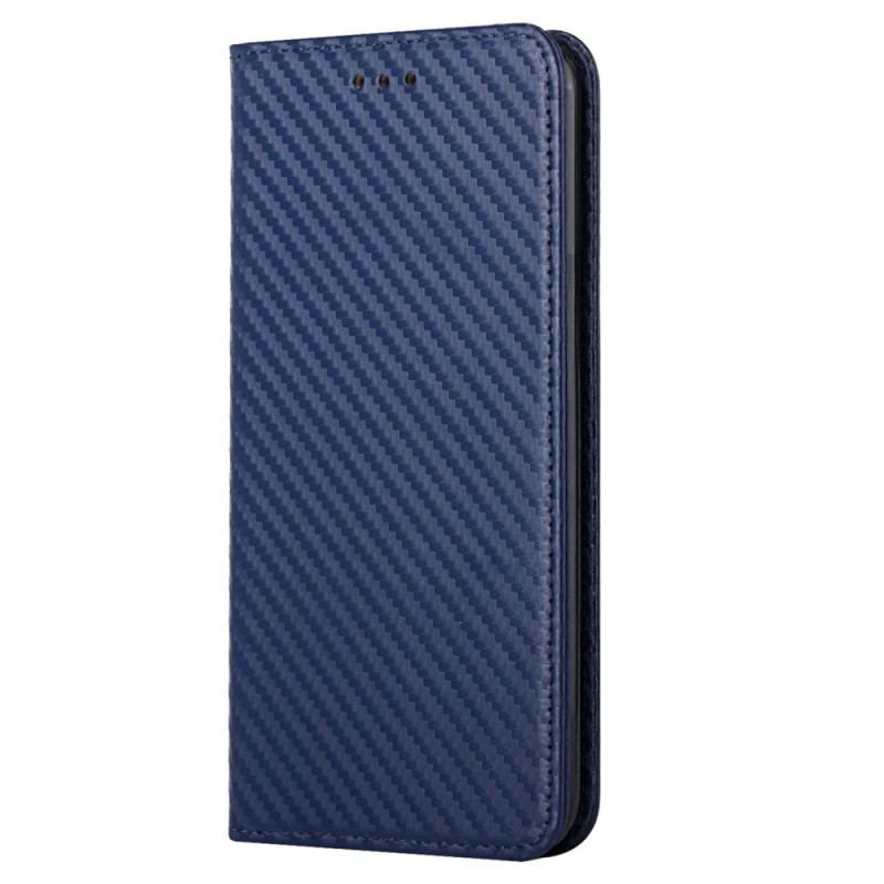 Flip Cover Samsung Galaxy S23 5G Style Fibre Carbone à Lanière