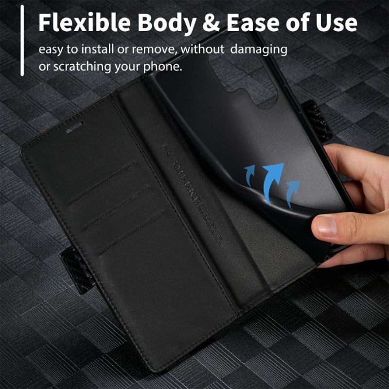 Flip Cover Samsung Galaxy S23 Ultra 5G Fibre Carbone