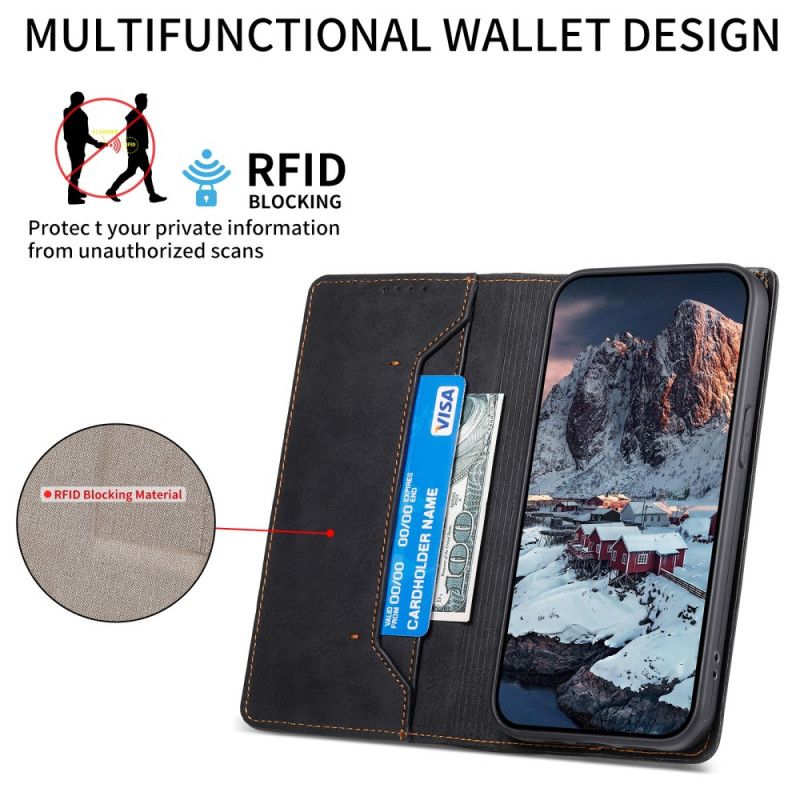Flip Cover Samsung Galaxy S25 Edge Blocage RFID Simili Cuir