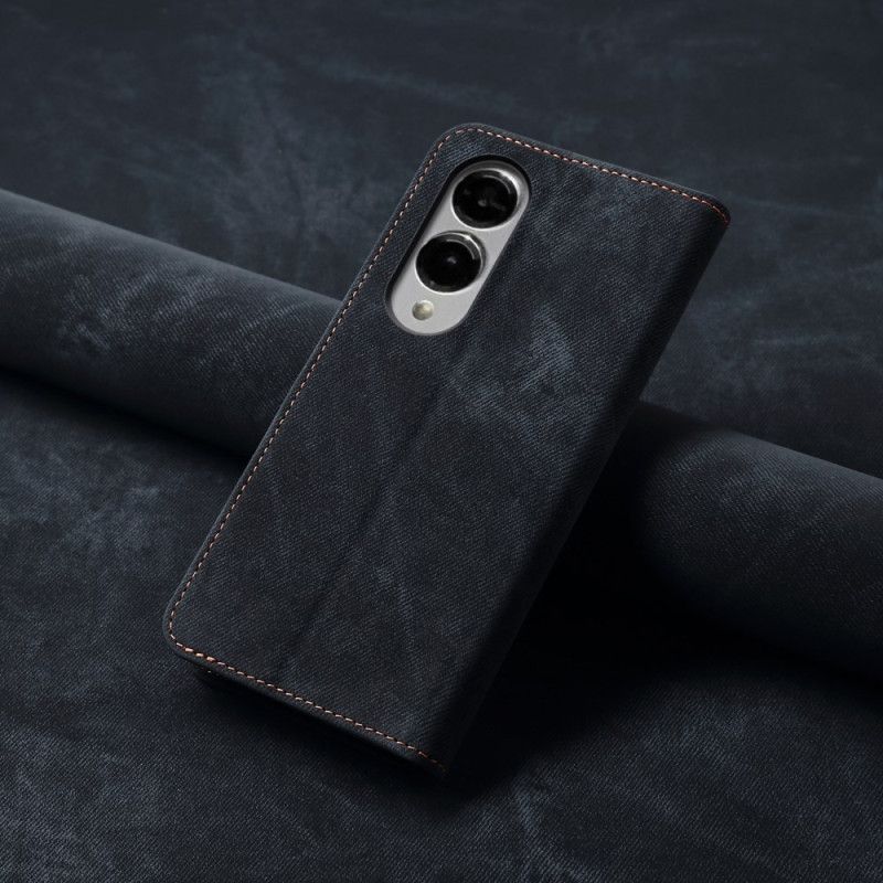 Flip Cover Samsung Galaxy S25 Edge Tissu Jeans